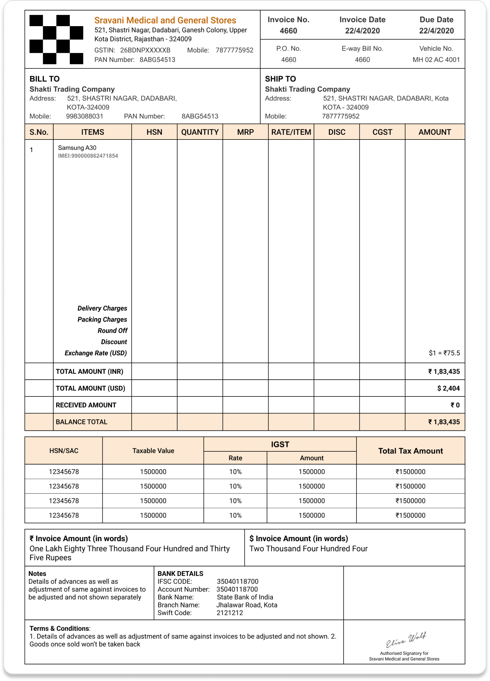 Customize your bills | Free Billing Templates - myBillBook